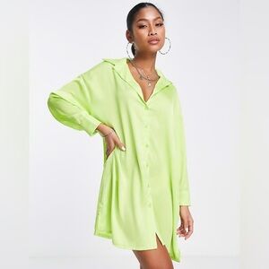 I Saw It First lime green shirt dress - size 14 (XL)